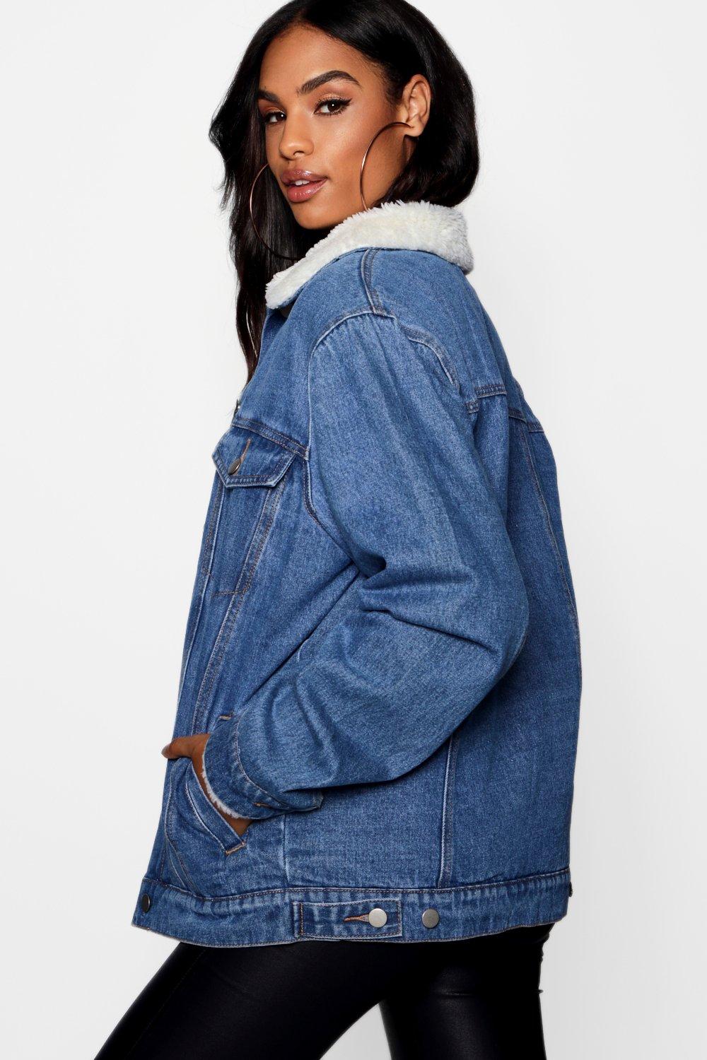 Ladies lined denim on sale jacket